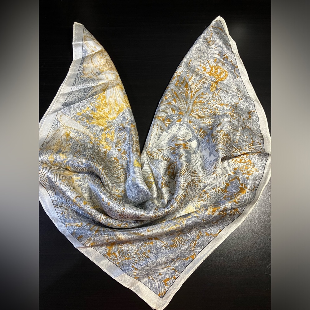 100% silk scarf bandana tropical rainforest